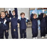 Festejos por el Día de la Bandera con los niños de Jardín